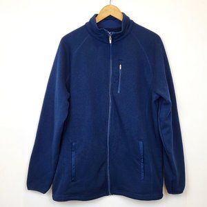 George Men's Blue Heather Full Zip Up Long Sleeve Jacket, Size Large, GUC